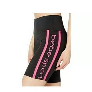 bebe Sport Pink Athletic Compression Biker Shorts Size M